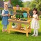 Natural Kids Outdoor Mud Kitchen with Grill Sink Faucet Fir Wood 30 Inch